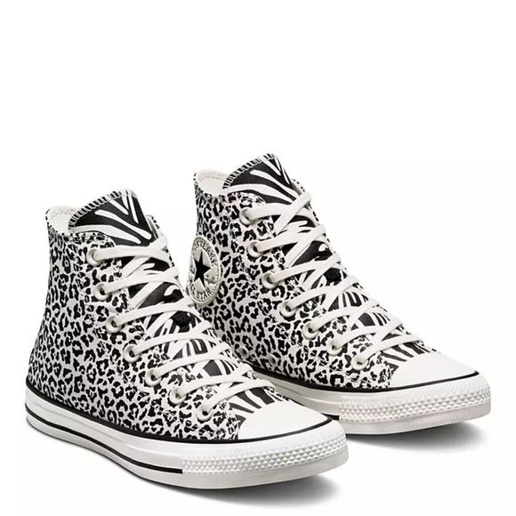 Converse All Star Cheetah Zebra  High Top Sneakers - Picture 1 of 12
